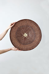 Binga Patterned Brown & Natural Wall Art-Wall Basket-Parc Decor