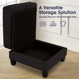 Black 3 Piece Set Comfy Sofa Couch 3-Seater & Loveseat Sofa with Storage Ottoman for Living Room with USB, Side Pockets, Pillows included