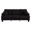 Black 3 Piece Set Comfy Sofa Couch 3-Seater & Loveseat Sofa with Storage Ottoman for Living Room with USB, Side Pockets, Pillows included