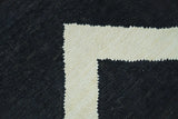 Black and Beige Chevron Design Hand Woven Dhurrie Rug