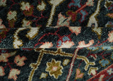 Black and Blue Hand Knotted Traditional Oushak Custom Made Wool Rug