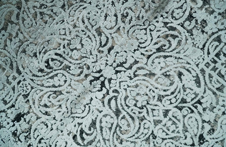Black and Silver Vintage look Power loomed Art Silk Area Rug