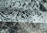 Black and Silver Vintage look Power loomed Art Silk Area Rug
