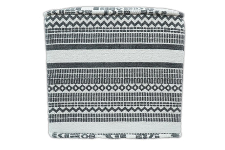 Black and White Handmade Block Printed cotton Pouf