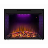 Black Electric Fireplace Heater Insert with Overheating Protection and Remote Control