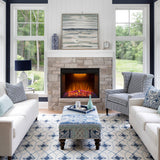 Black Electric Fireplace Heater Insert with Overheating Protection and Remote Control