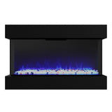 Black Insert or Wall-Mount Electric 3-Color Flame with LED Light Fireplace