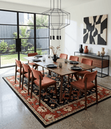 Black, Rust and Beige Traditional Oriental Hand Knotted Custom Made Wool Area Rug