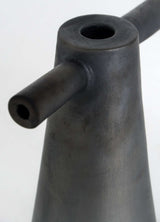 Black Stoneware Tall Candle Holder Motanka