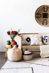 Blocks Organic Natural White Cotton Throw Pillow-Pillows-Parc Decor