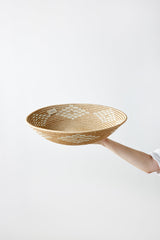 Blonde Rwanda Ivory Diamond Wall Basket-Wall Basket-Parc Decor