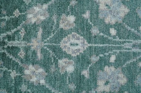 Bloom Traditional Oushak Design Teal 2.6x8.6 Hand Knotted Wool Rug