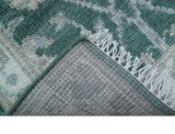 Bloom Traditional Oushak Design Teal 2.6x8.6 Hand Knotted Wool Rug