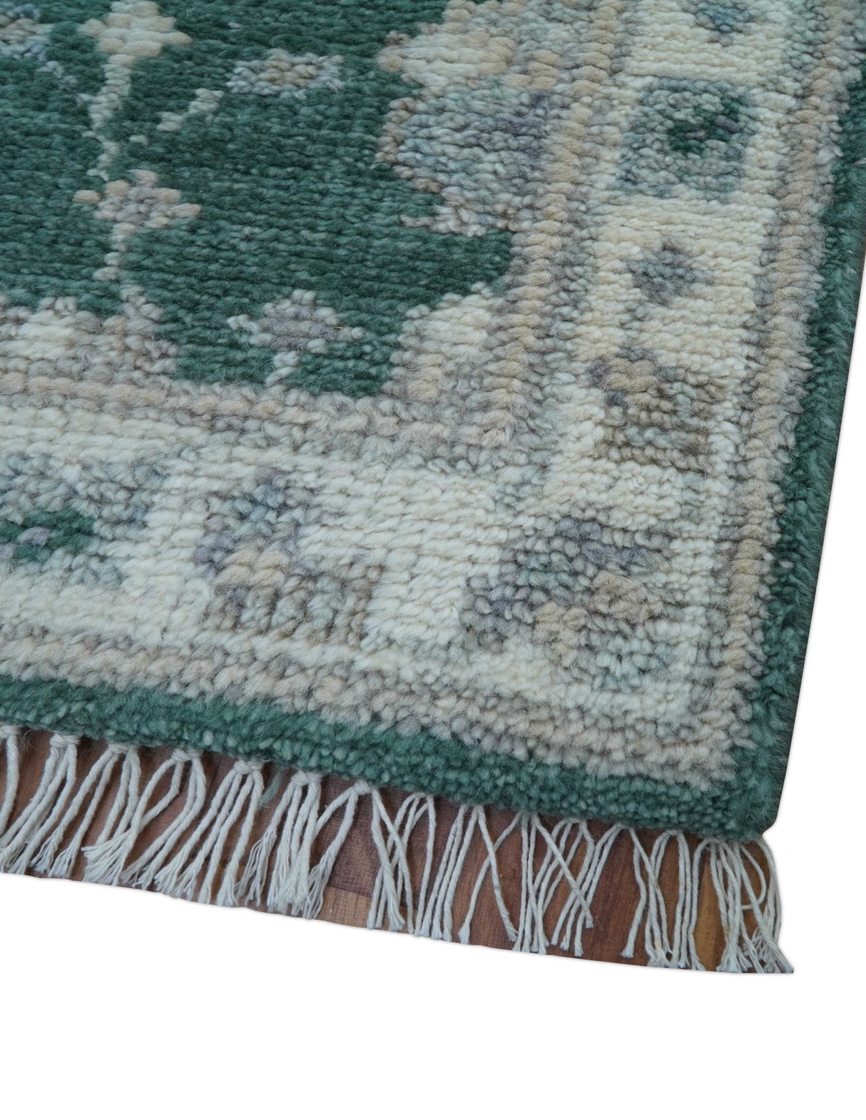 Bloom Traditional Oushak Design Teal 2.6x8.6 Hand Knotted Wool Rug
