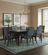 Blue And Beige Modern Design Hand Knotted Custom Made Wool Area Rug