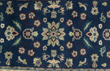 Blue And Beige Traditional Oriental Design Hand Knotted 2.5x8 wool area rug