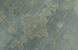 Blue And Beige Traditional Oushak Design Hand Knotted 6x9 wool area rug