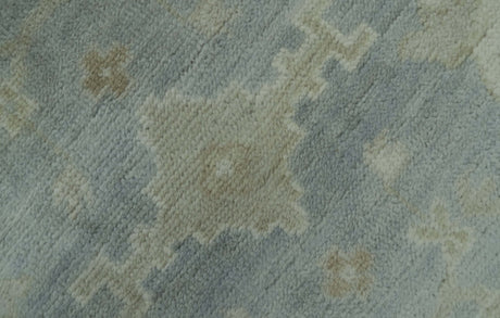 Blue And Beige Traditional Oushak Design Hand Knotted 6x9 wool area rug