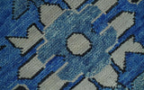 Blue and Black Hand Knotted Traditional Heriz Multi Size Wool Area Rug
