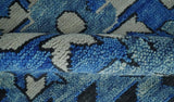 Blue and Black Hand Knotted Traditional Heriz Multi Size Wool Area Rug