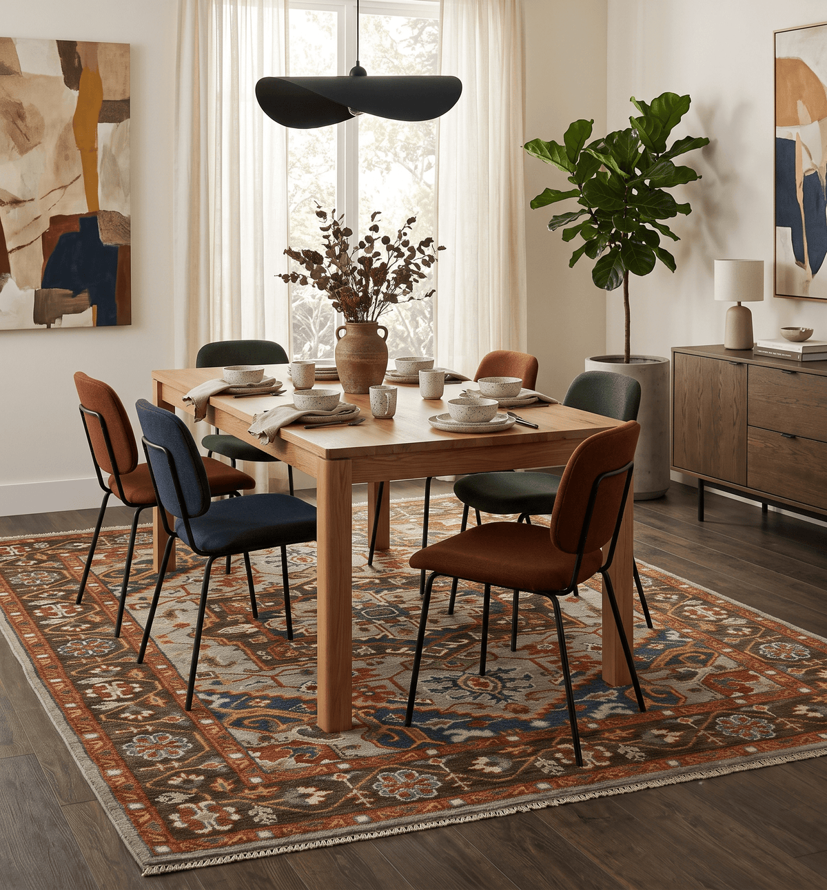 Blue and Brown Traditional Antique look Heriz Serapi Hand Knotted Custom Made wool Area Rug