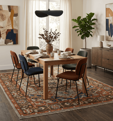Blue and Brown Traditional Antique look Heriz Serapi Hand Knotted Custom Made wool Area Rug