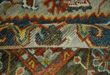 Blue and Brown Traditional Antique look Heriz Serapi Hand Knotted Custom Made wool Area Rug