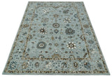 Blue and Brown Traditional Oriental Oushak Hand Tufted Custom Made wool Area Rug