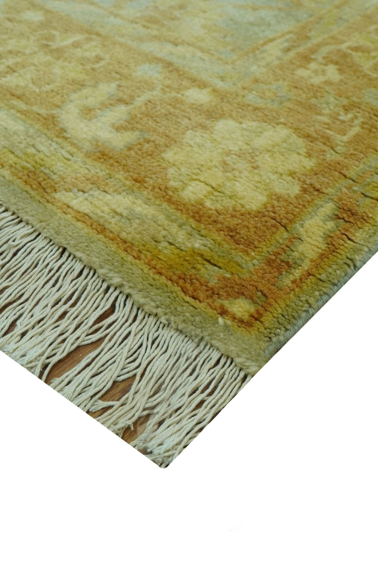 Blue And Brown Traditional Oushak Design 4x6 Hand Knotted Wool Area Rug