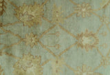 Blue And Brown Traditional Oushak Design 4x6 Hand Knotted Wool Area Rug