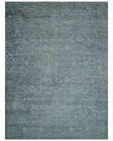 Blue And charcoal Transitional Design Hand Knotted 8.8x11.6 Wool Area Rug