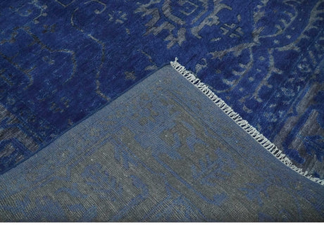Blue and Gray Hand knotted Oriental Oushak Multi Size wool Area Rug