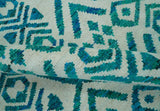 Blue and Ivory 5.6x8 Traditional Ikat design Hand Knotted wool area rug