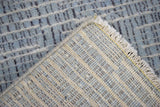 Blue and Ivory Modern Pattern Hand Knotted Wool 2x3 Area Rug