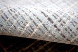 Blue and Ivory Modern Pattern Hand Knotted Wool 2x3 Area Rug