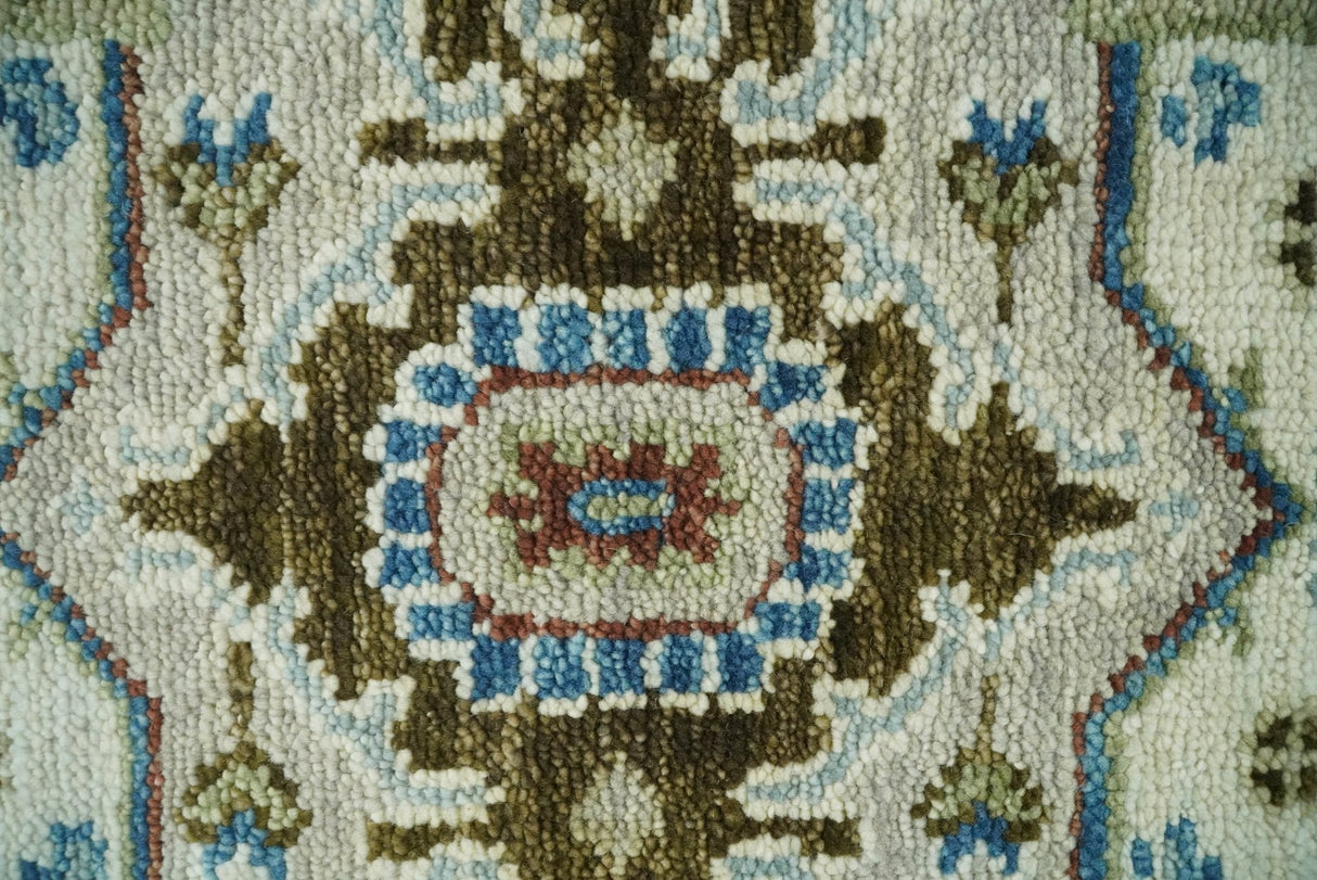 Blue and Ivory Traditional Persian Design Hand knotted Wool Area Rug