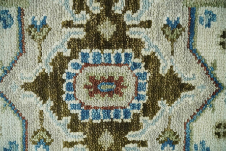 Blue and Ivory Traditional Persian Design Hand knotted Wool Area Rug