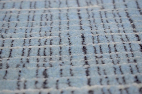 Blue and Ivory Traditional Stripes Pattern Handmade Wool & Viscose 2x3 Area Rug | TRD140423-Area Rug-Parc Decor