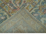 Blue And Peach Traditional Turkish Design Hand Knotted 8x10 Wool Area Rug