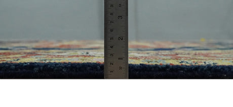 Blue and Rust Hand Knotted Traditional Heriz Style Multi Size Wool Area Rug