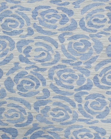 Blue And Silver Modern Style Hand Tufted Wool Area rug