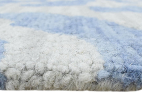 Blue And Silver Modern Style Hand Tufted Wool Area rug