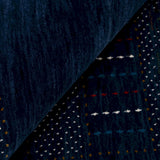Blue And White Center Pattern Design Hand Loomed Wool Area Rug