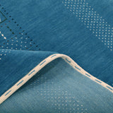 Blue And White Gabbeh Design Hand Loomed Wool Area Rug