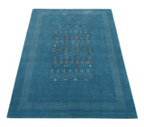 Blue And White Gabbeh Design Hand Loomed Wool Area Rug