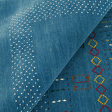 Blue And White Gabbeh Design Hand Loomed Wool Area Rug