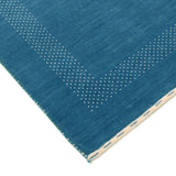 Blue And White Gabbeh Design Hand Loomed Wool Area Rug