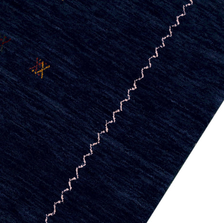 Blue And White Modern Design Hand Loomed Wool Area Rug