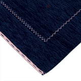 Blue And White Modern Design Hand Loomed Wool Area Rug