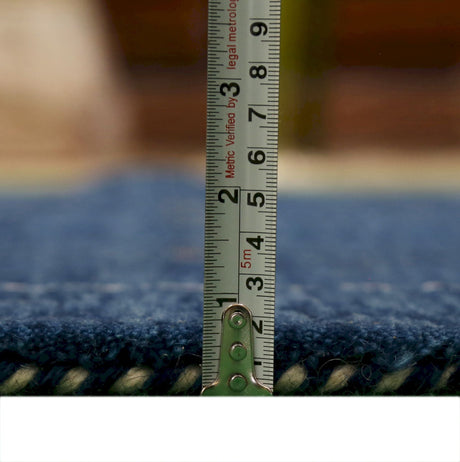 Blue And White Modern Design Hand Loomed Wool Area Rug